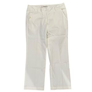 Ulla Johnson Off White Crop Ankle Pants Pockets Zipper 100% Cotton 2